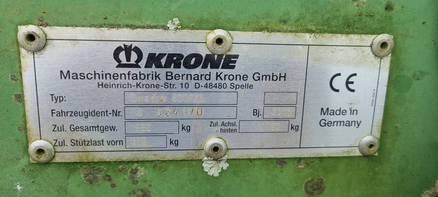 Used 8m Krone Rake